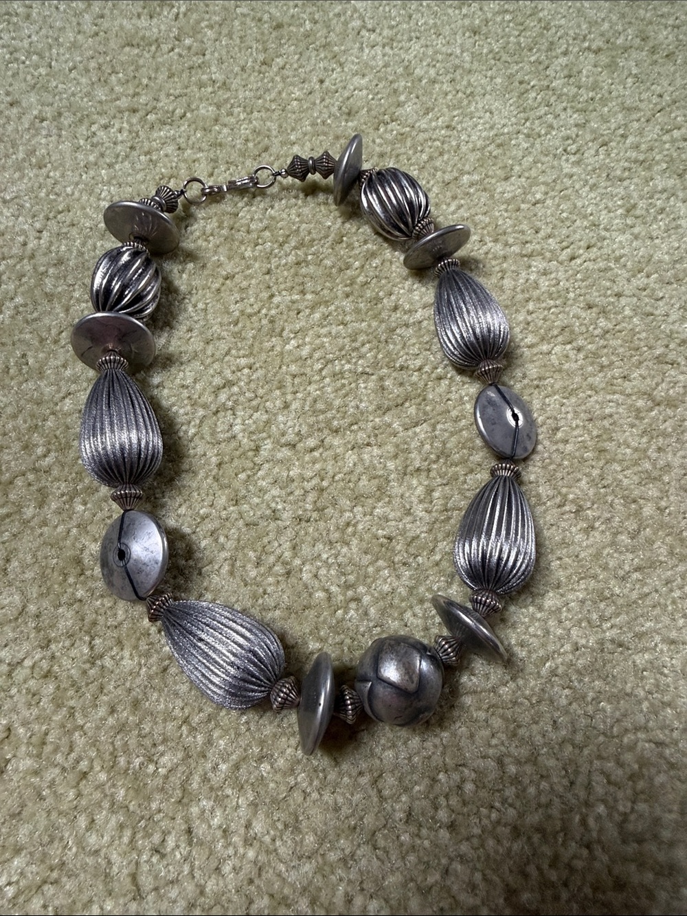 Silver-Tone Beaded Statement Necklace - Women Jewelry.